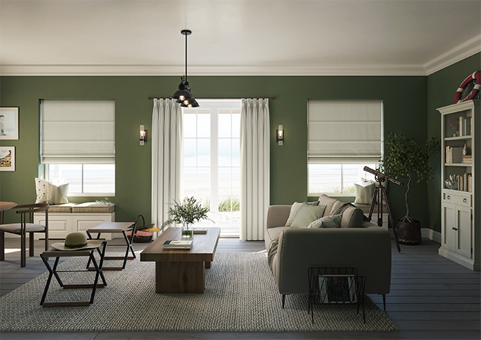 Soft Chevron, Toffee - Motorised Roman Blind - Image 8